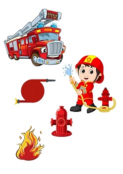 Пожарный №1, картинка на сахарной бумаге