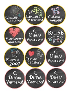 Капкейки учителю №6, картинка на сахарной бумаге