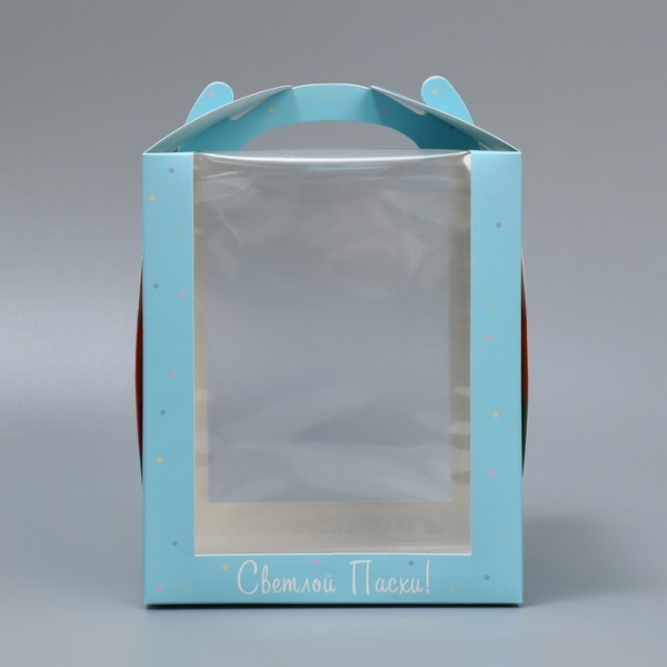 Коробка для кулича с окном «Пасха», 15 × 15 × 18 см