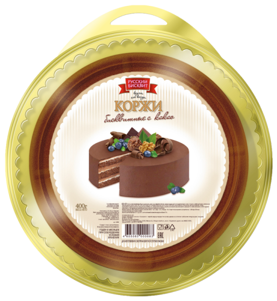 Коржи бисквитные с какао "Русский бисквит", 400 гр