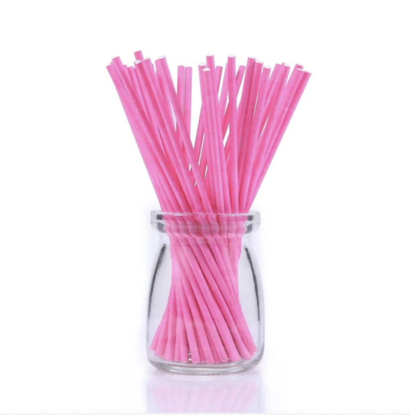 Набор палочек для кейк-попсов, 15 см, бумага, цвет РОЗОВЫЙ, 50 шт