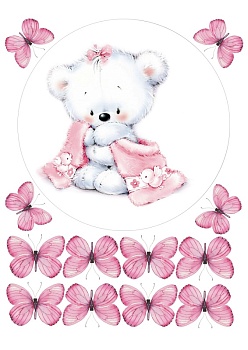 Мишка №1, картинка на сахарной бумаге