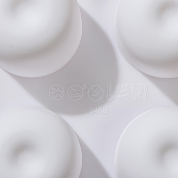 Форма для муссовых десертов и выпечки Доляна «Яблоко», 29,5×17,5×3 см, 15 ячеек, d=4 см, силикон, цвет белый