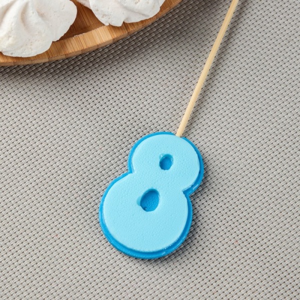 Силиконовая форма для леденцов «Цифры объемные», 10 ячеек, h=5,5 см