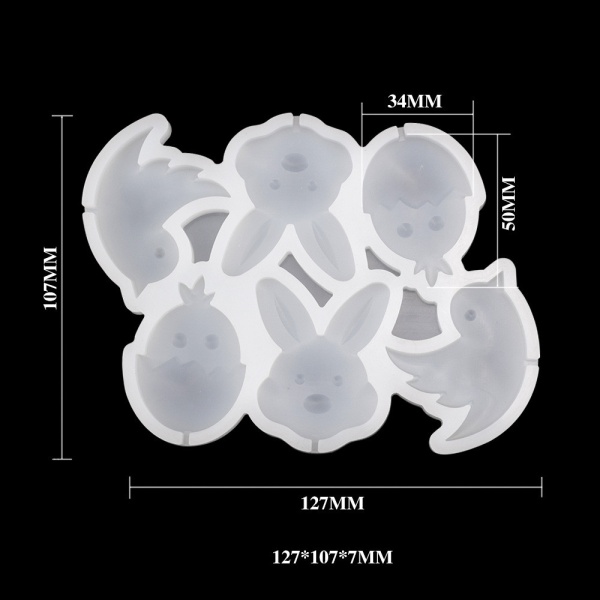 Силиконовая форма для леденцов «Пасхальные животные»