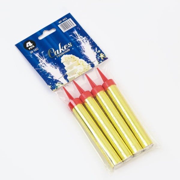Набор тортовых свечей "Фонтаны", 10 см, 4 шт