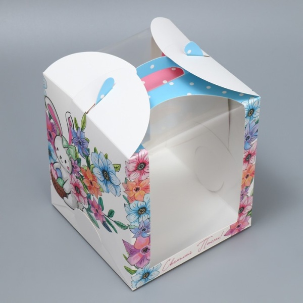 Коробка для кулича с окном «Светлой Пасхи!», 15 × 15 × 18 см