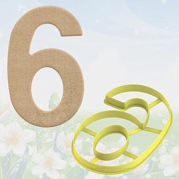 Форма вырубка для торта Цифра 6, размер 25