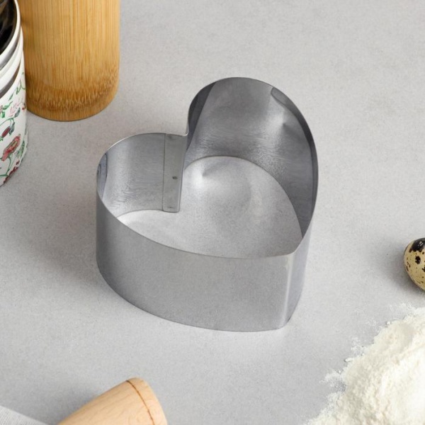 Форма для выпечки и выкладки "Сердце", 8*8 см, h- 6,5 см