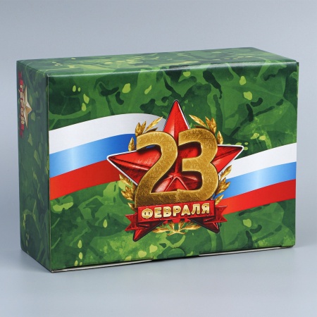Коробка складная подарочная «23 февраля», 260*190*10 мм