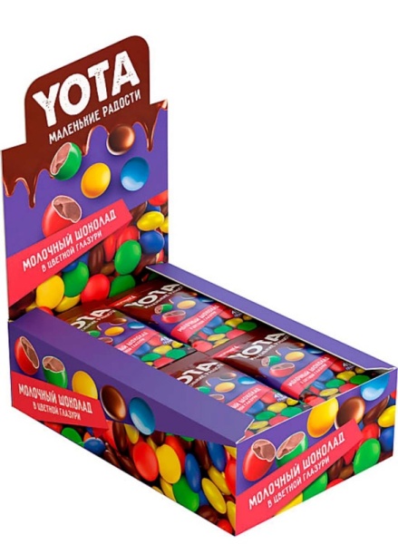 Драже «Yota», молочный шоколад в цветной глазури, 40 г