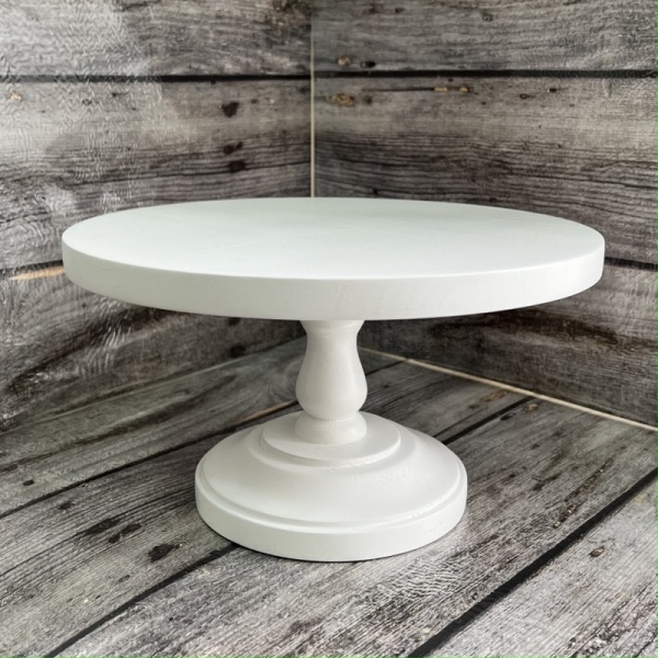 Тортовница деревянная, d-28 см, h-16 см, белый